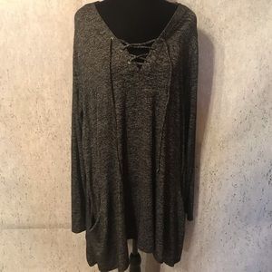 MAURICES Long Sleeve Heathered Top